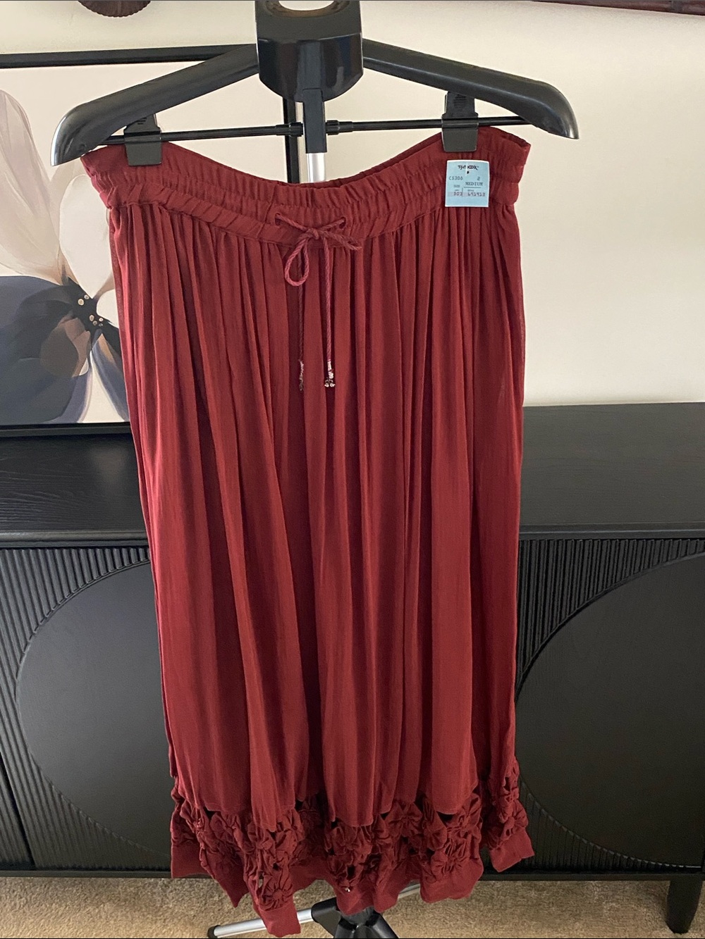 Creazioni Effect Vintage 90’s Rust Colored Rayon Maxi Skirt